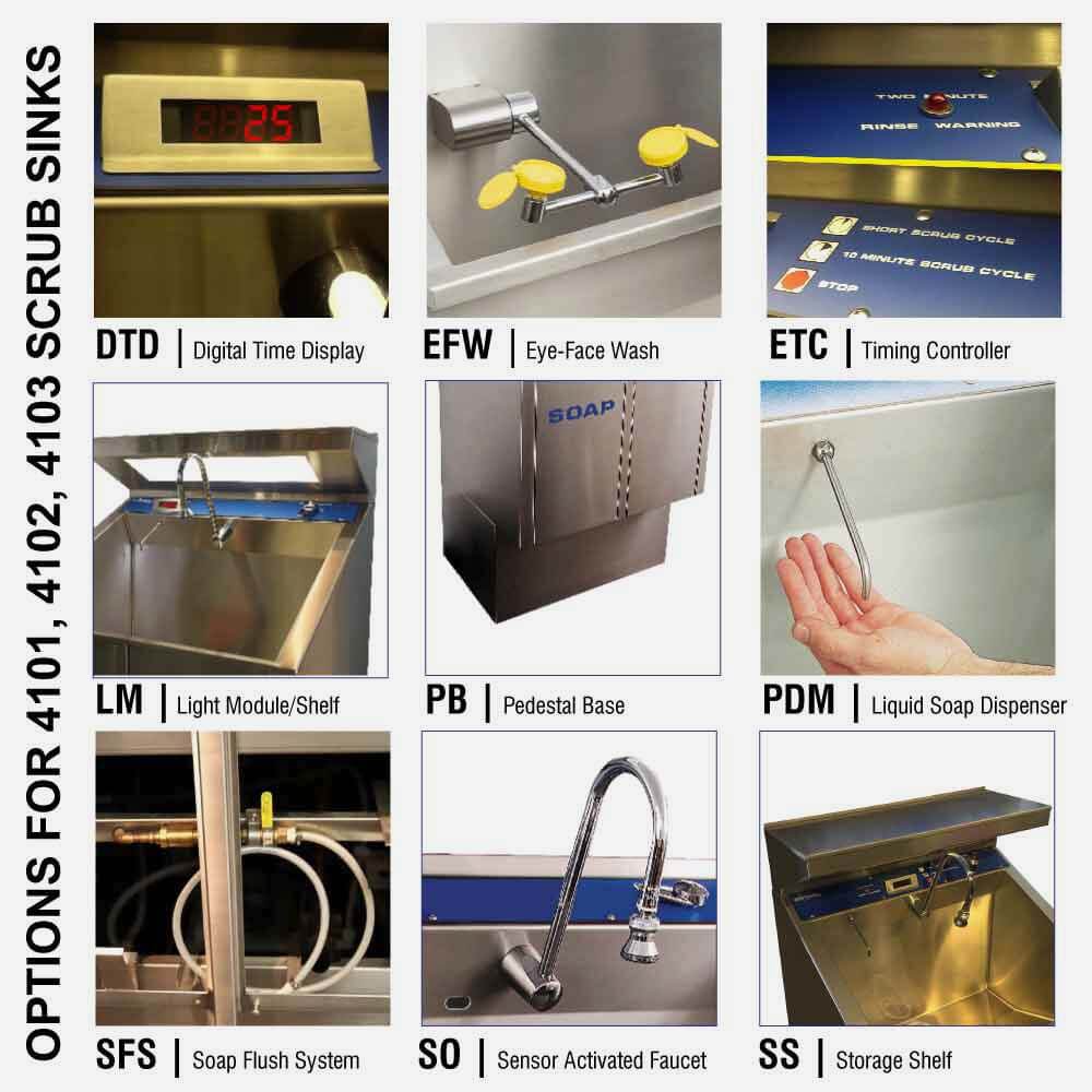 Single Bay Scrub Sink, One Bay Unit Saves Space!