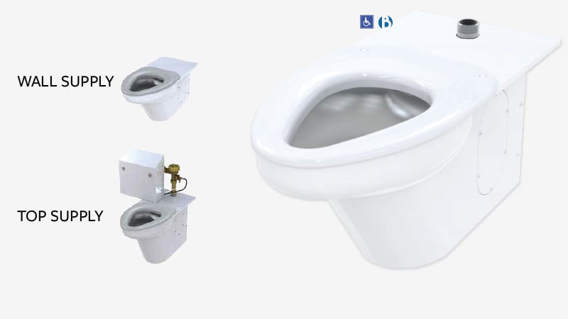 Ligatureresistant Toilet Wall Supply Onfloor Wall